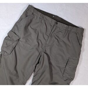 REI Sahara Cargo Pants Mens XXL 30L Gray Green Hiking Nylon 827075 F12